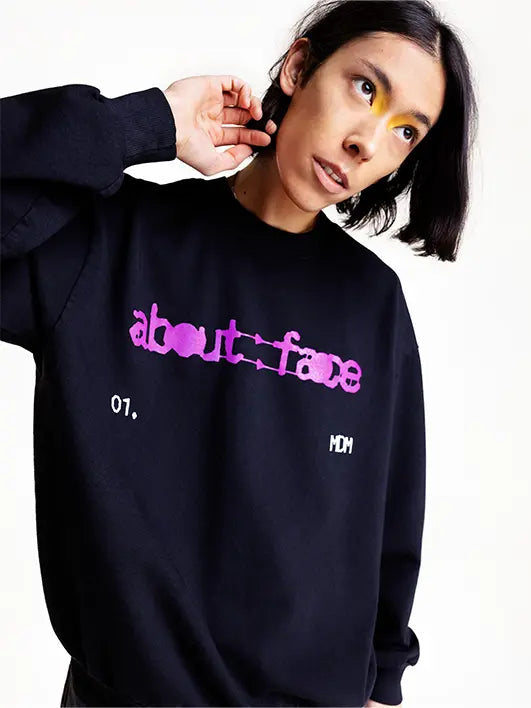 About Face BLACK CREWNECK Medium