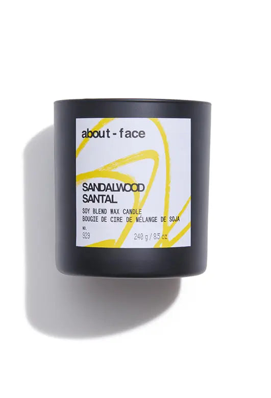 about face Let it Burn Candle SANDALWOOD