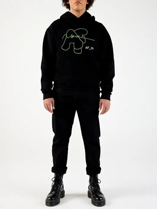 About Face LIMITED EDITION AF BLACK HOODIE Small