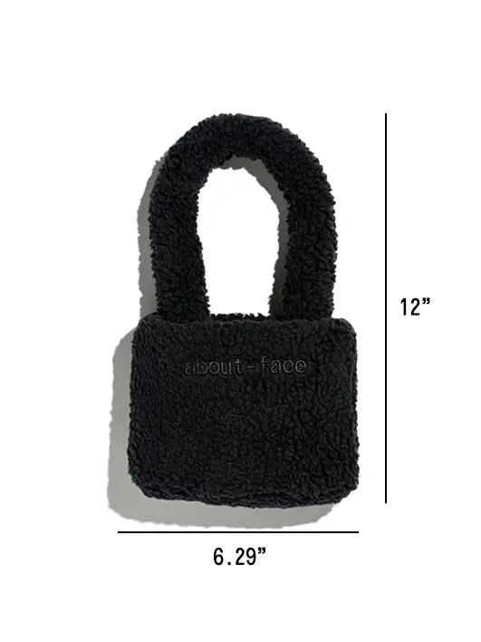About Face MINI FLUFFY BAG: BLACK