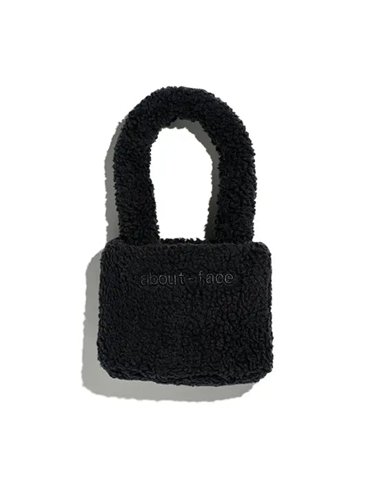 about face MINI FLUFFY BAG: BLACK