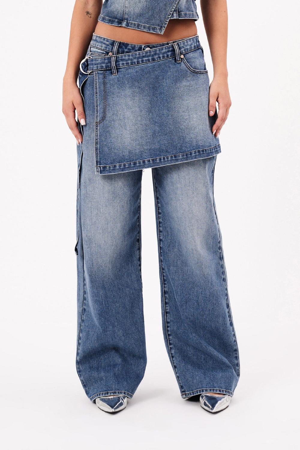 Abrand 95 Mid Baggy Skirt Jean - Dalia