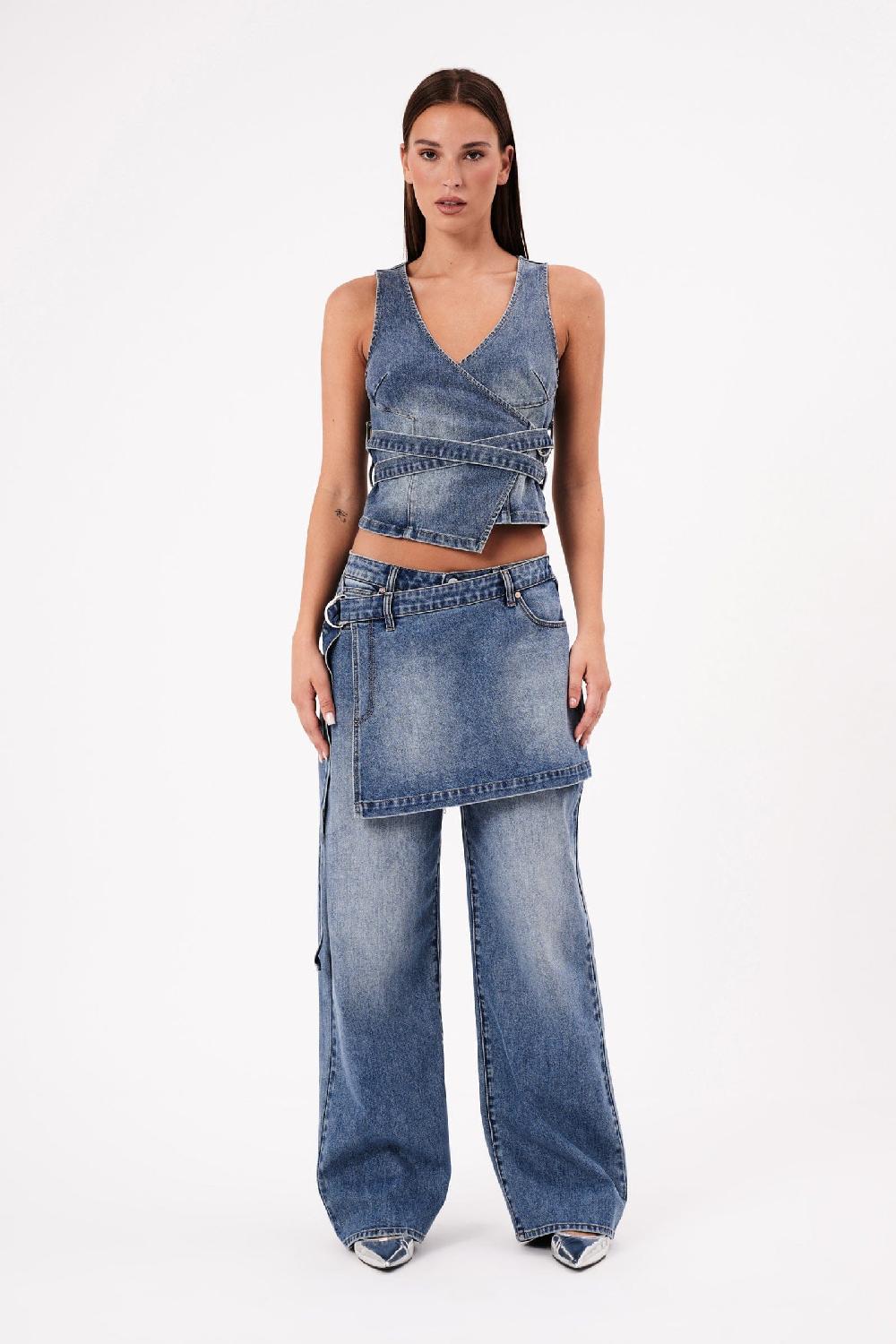 Abrand 95 Mid Baggy Skirt Jean - Dalia