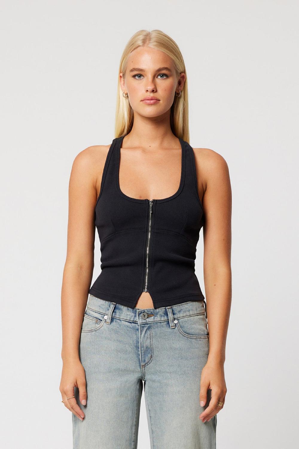 Abrand Addison Racer Top Black