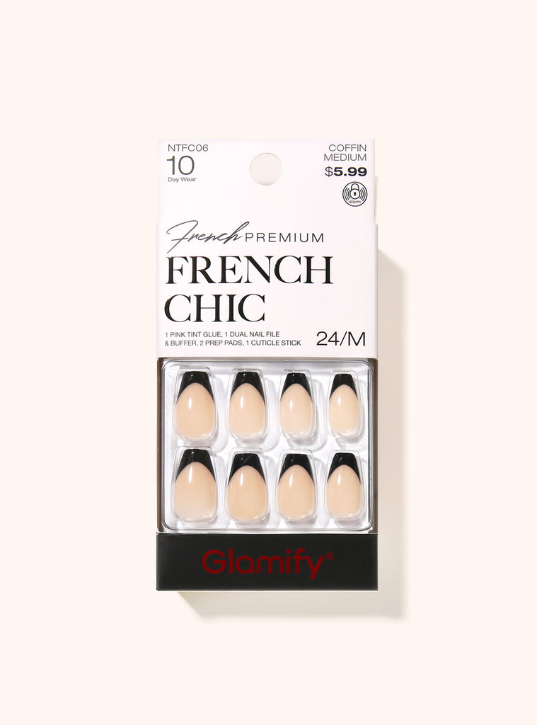absolute new york NTFC06 French Chic Press On Nails - Coffin Medium