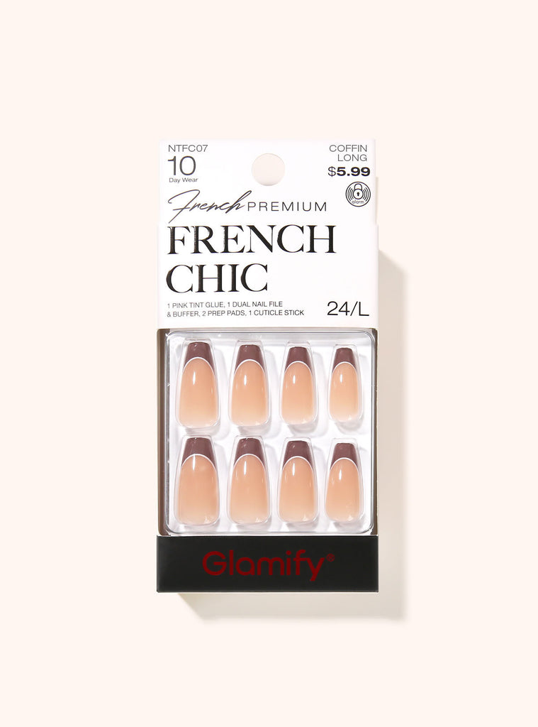 absolute new york NTFC07 French Chic Press On Nails - Coffin Long