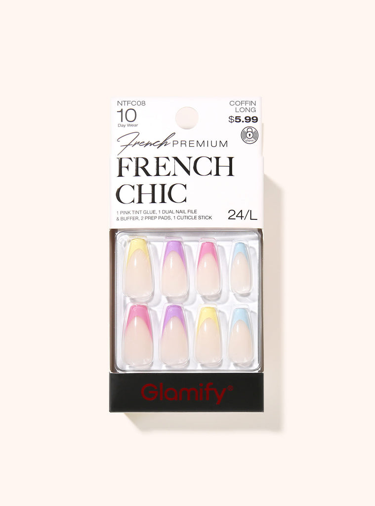 absolute new york NTFC08 French Chic Press On Nails - Coffin Long