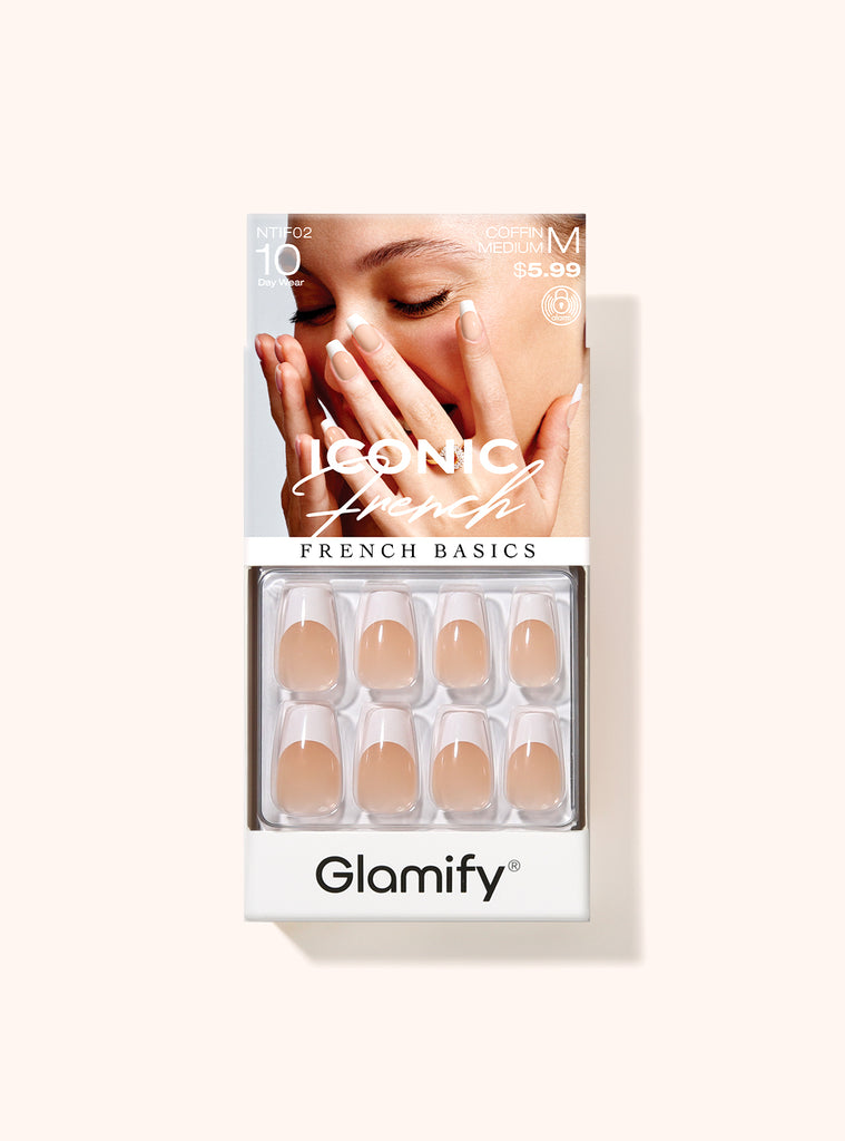 absolute new york NTIF02 Iconic French Press On Nails - Coffin Medium