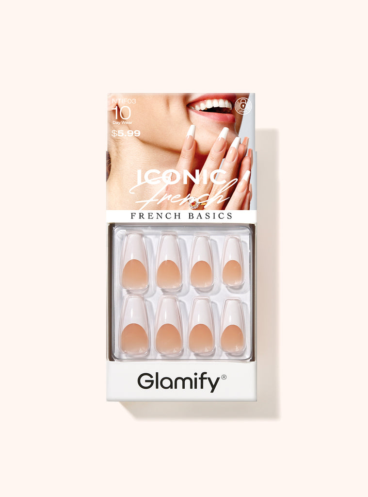 absolute new york NTIF03 Iconic French Press On Nails - Coffin Long