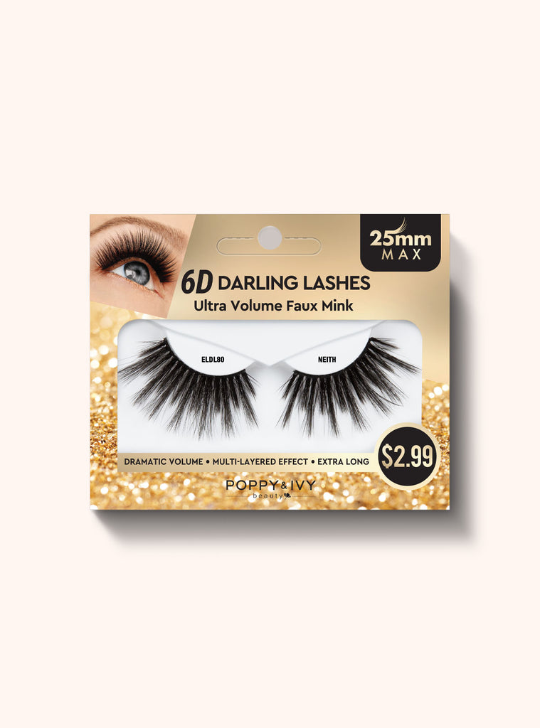 Absolute New York Poppy & Ivy 6D Darling Lashes 25mm Eyelashes- Ultra Volume Faux Mink