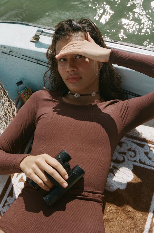 abysse Poppler Rashguard Top - Coco Rib