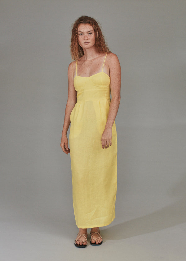 acacia KENZIE LINEN DRESS - SPRING 2023 Oyster