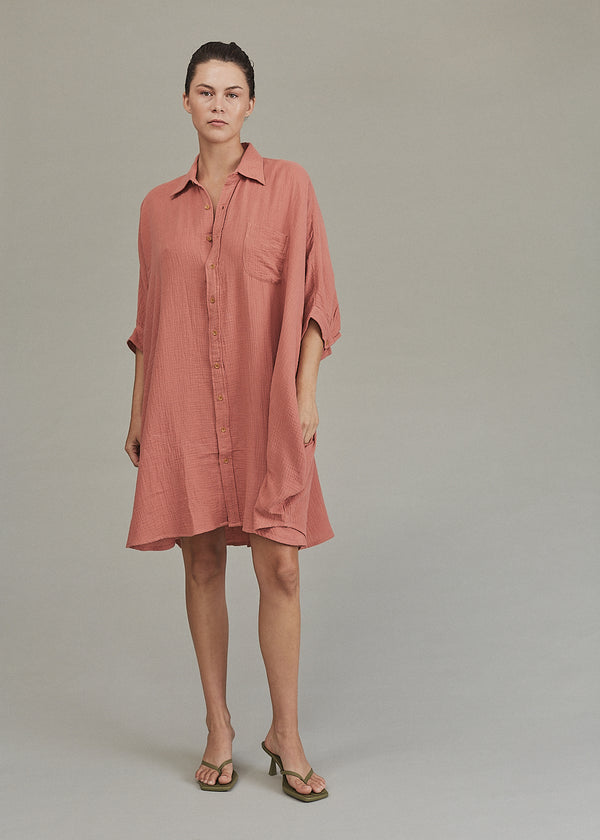 acacia MEEYA GAUZE DRESS - SUMMER 2024 Peach