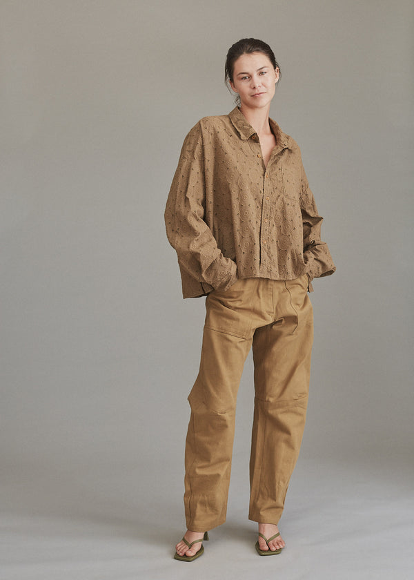 acacia SCOUT EMBROIDERY TOP - RESORT 2024 Licorice