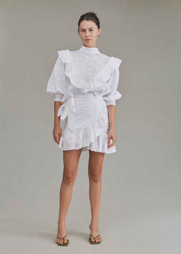 acacia SIMONE EMBROIDERY SKIRT - SPRING 2024 Cafe