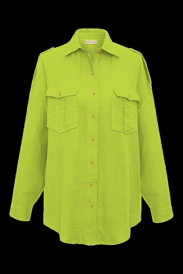 Acacia VERA COTTON GAUZE TOP - FALL 2024 Wasabi