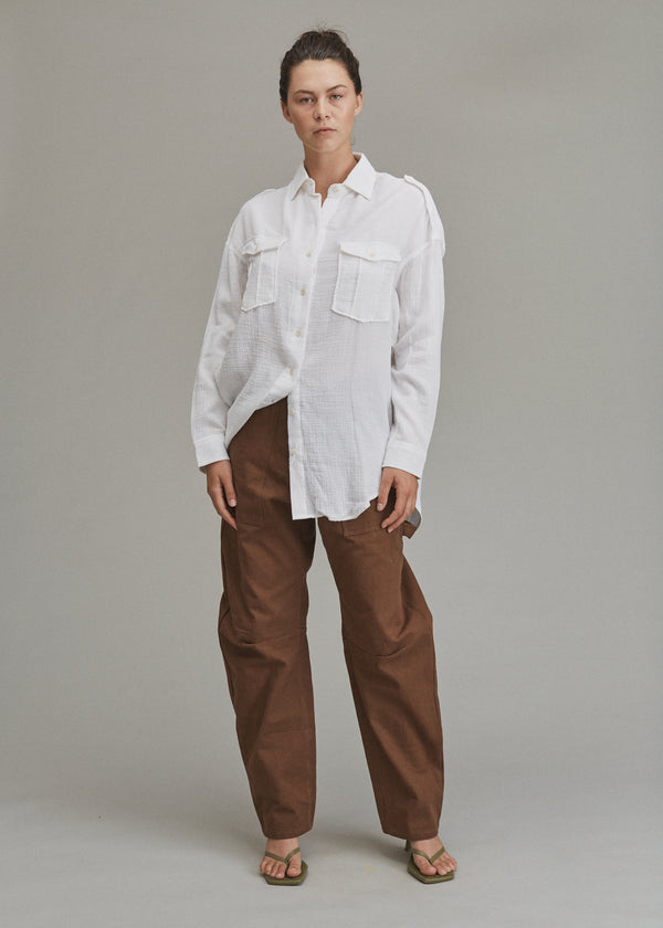 acacia VERA COTTON GAUZE TOP - FALL 2024 Wasabi