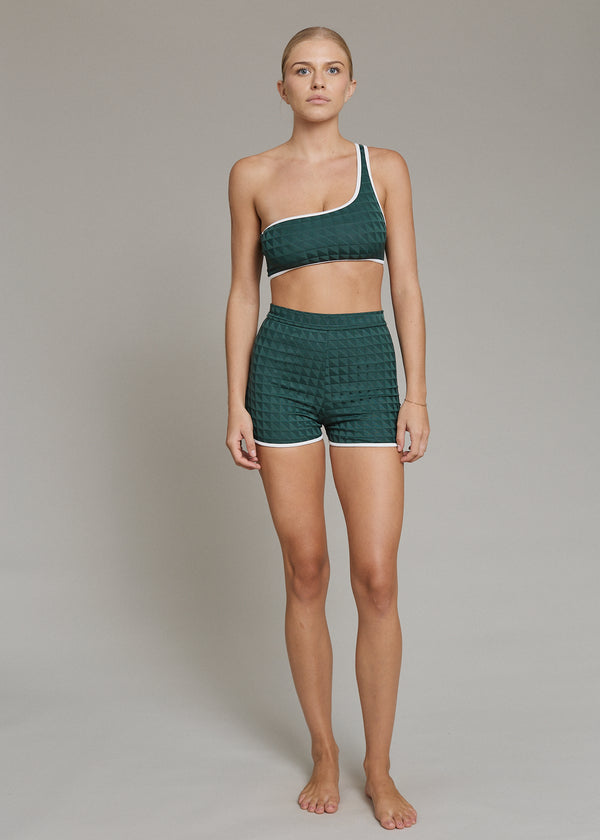 acacia CELINE PIPED TOP - SUMMER 2025 Fir Triangle Textured