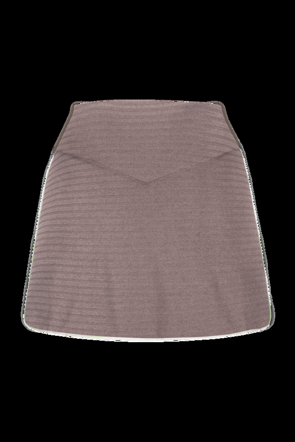 Acacia LANEY PIPED TENNIS SKIRT - FALL 2024 Taupe Terry Ribbed