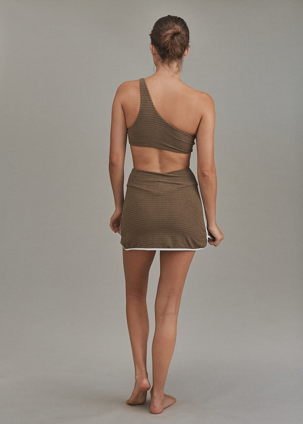 Acacia LANEY PIPED TENNIS SKIRT - SPRING 2024 Matcha Ribbed