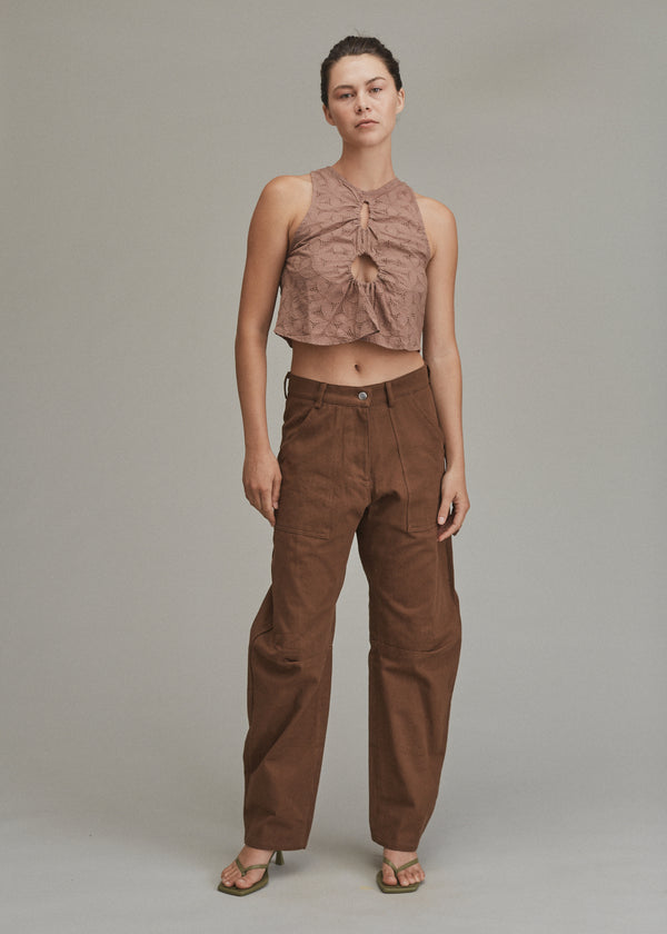 acacia ZAYA EMBROIDERY TOP - FALL 2024 Taupe Embroidery