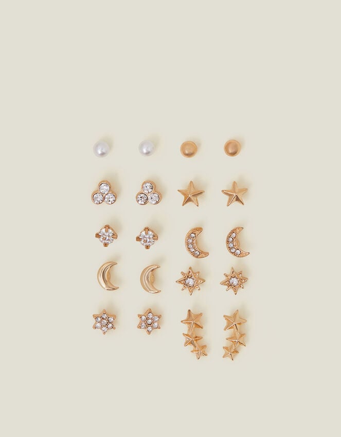 Accessorize 10-Pack Celestial Sparkle Stud Earrings