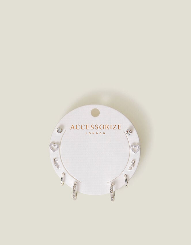 Accessorize 10-Pack Diamante Star Stud And Hoop Earrings
