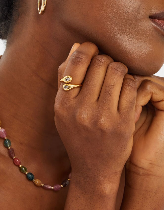 Accessorize 14ct Gold-Plated Adjustable Sparkle Ring