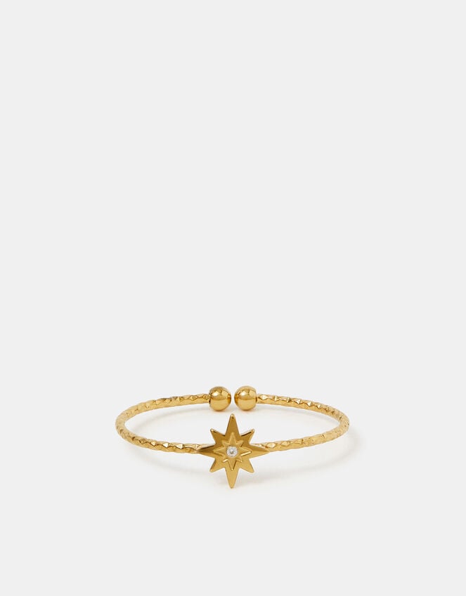 Accessorize 14ct Gold-Plated Adjustable Star Ring Gold