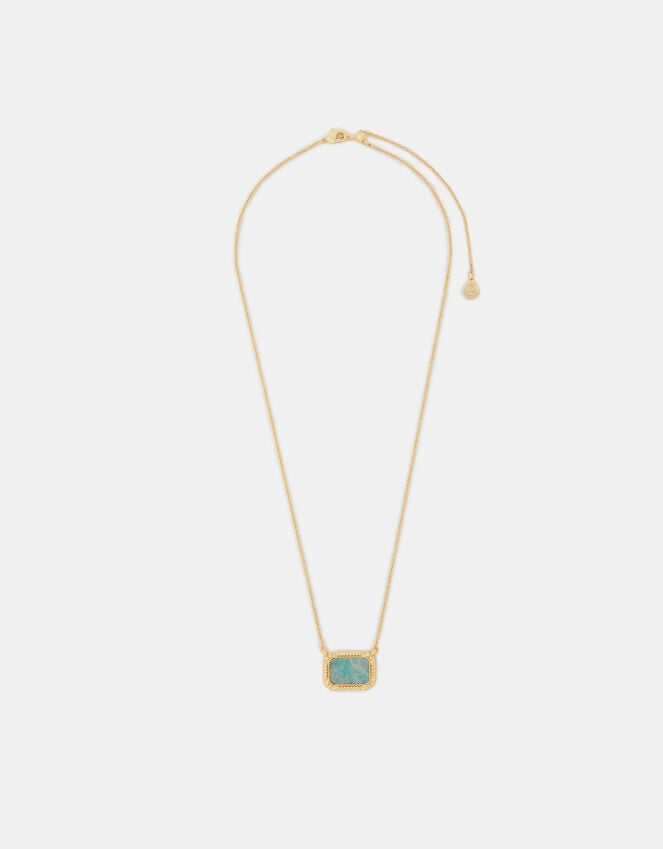 Accessorize 14ct Gold-Plated Amazonite Slice Pendant Necklace