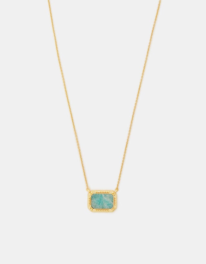accessorize 14ct Gold-Plated Amazonite Slice Pendant Necklace