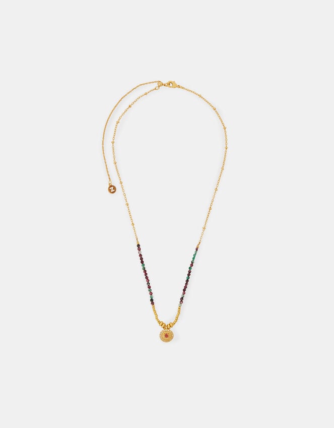 Accessorize 14ct Gold-Plated Bead Disc Pendant Necklace