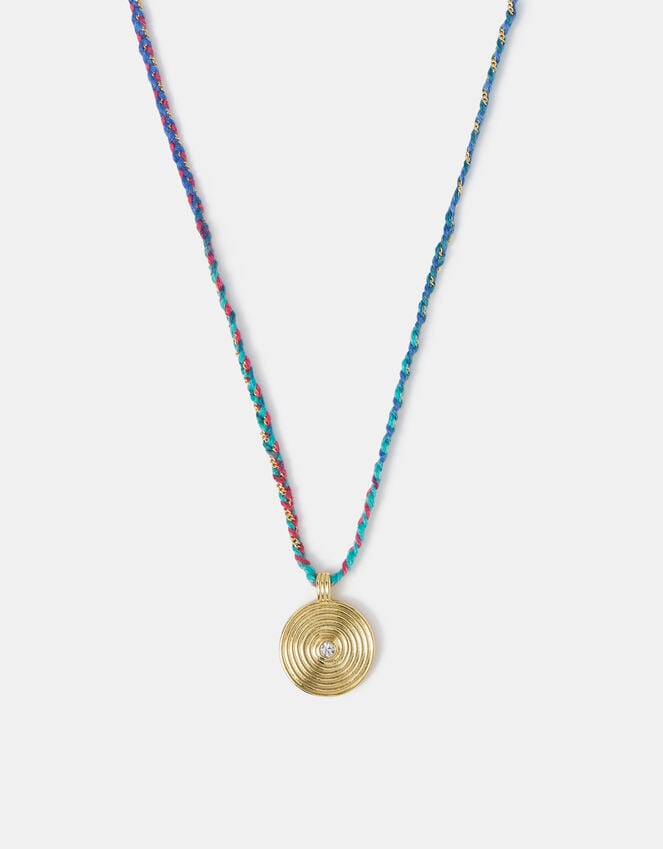 accessorize 14ct Gold-Plated Braid Pendant Necklace