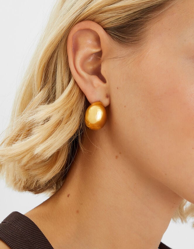 Accessorize 14ct Gold-Plated Chunky Dome Hoop Earrings