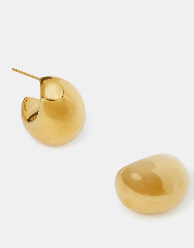 accessorize 14ct Gold-Plated Chunky Dome Hoop Earrings