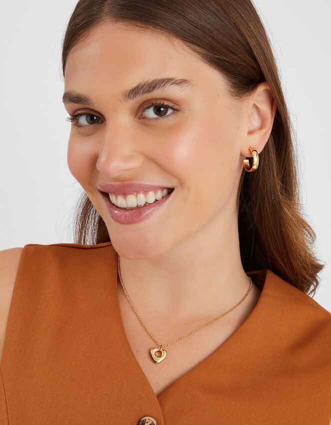 Accessorize 14ct Gold-Plated Chunky Heart Pendant Necklace