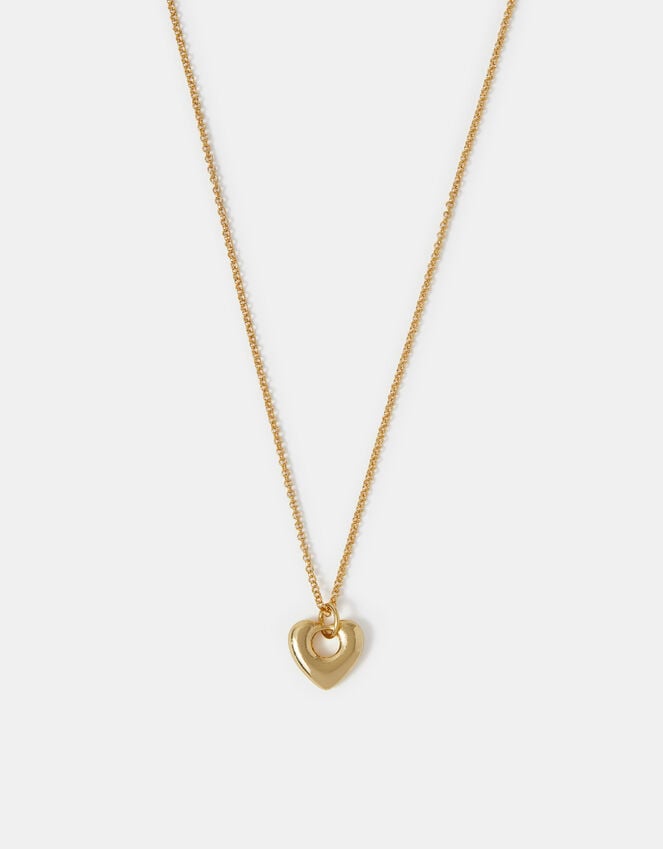 accessorize 14ct Gold-Plated Chunky Heart Pendant Necklace