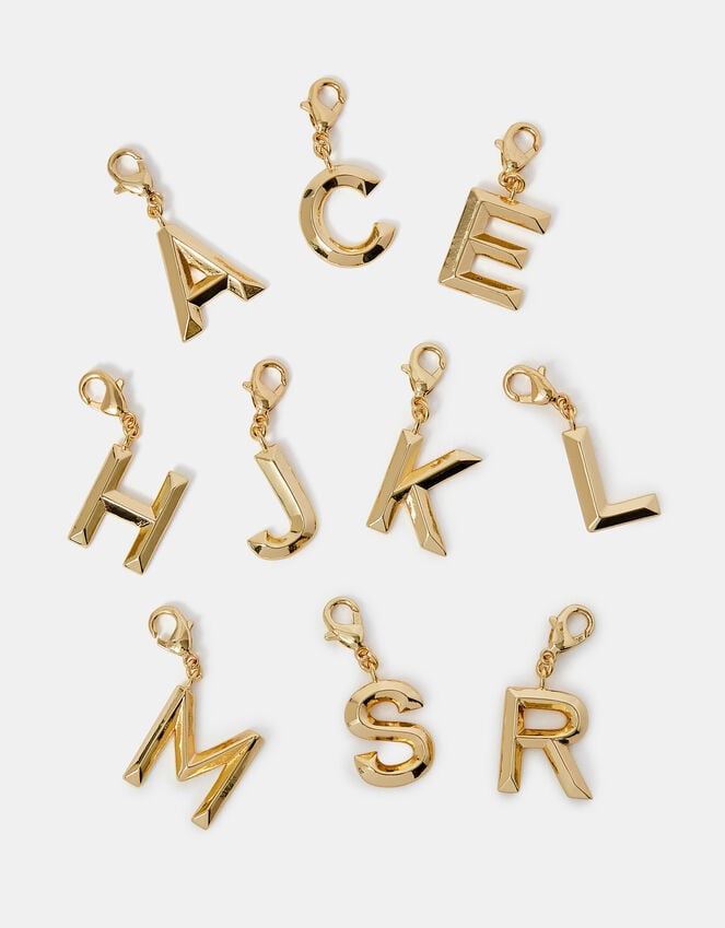Accessorize 14ct Gold-Plated Chunky Initial Charm Gold