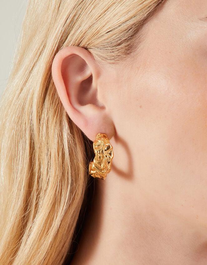 Accessorize 14ct Gold-Plated Chunky Molten Hoop Earrings