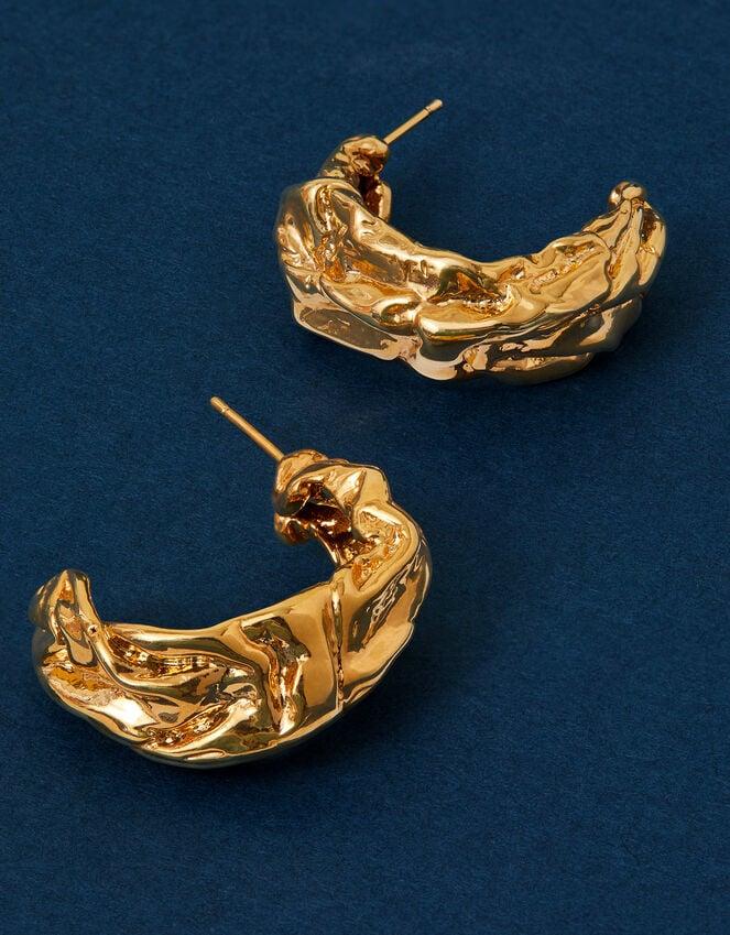 Accessorize 14ct Gold-Plated Chunky Molten Hoop Earrings