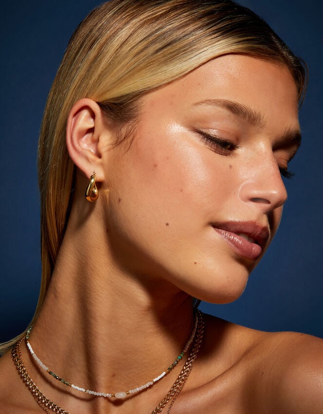 Accessorize 14ct Gold-Plated Chunky Molten Hoop Earrings