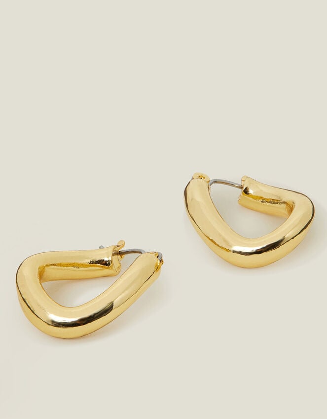 accessorize 14ct Gold-Plated Chunky Molten Hoop Earrings
