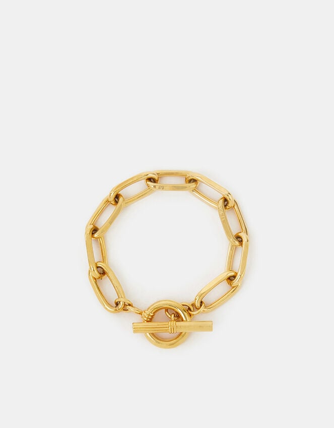 Accessorize 14ct Gold-Plated Chunky T-Bar Chain Bracelet