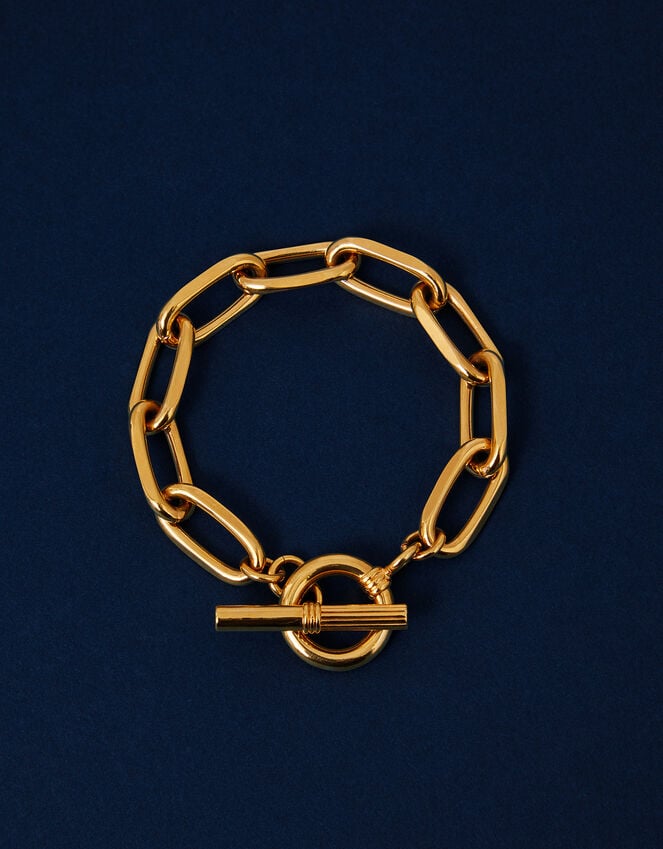 Accessorize 14ct Gold-Plated Chunky T-Bar Chain Bracelet