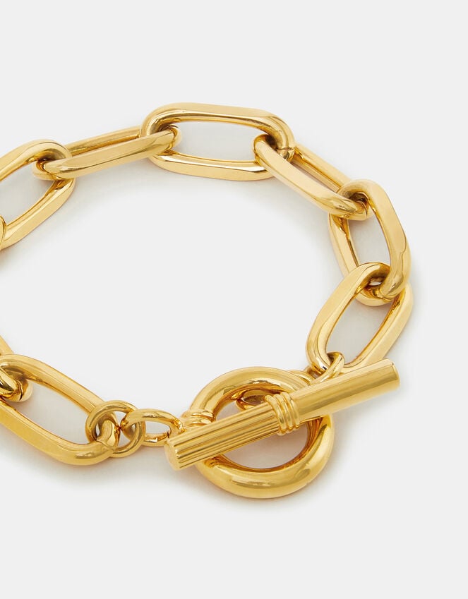 accessorize 14ct Gold-Plated Chunky T-Bar Chain Bracelet