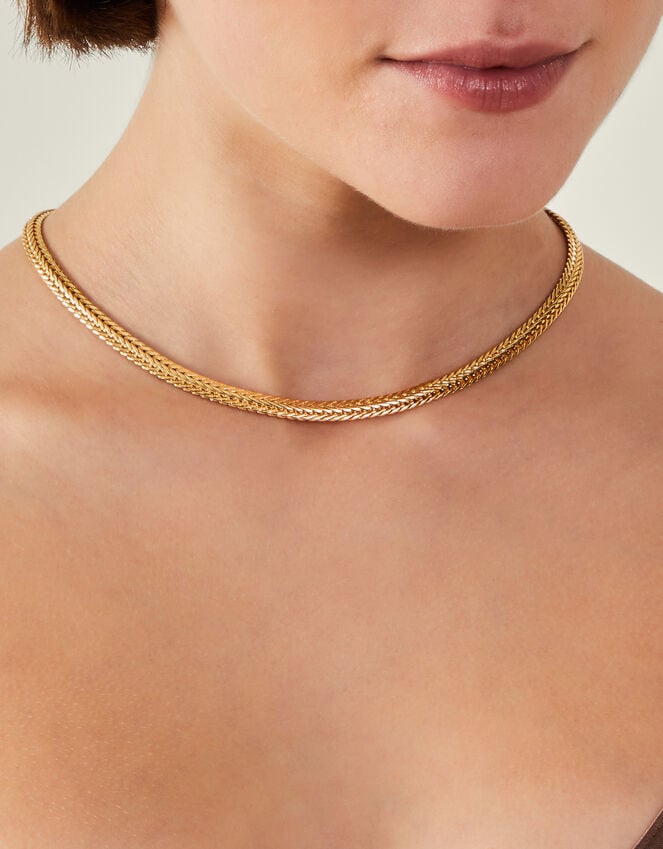 Accessorize 14ct Gold-Plated Chunky Weave Chain Necklace