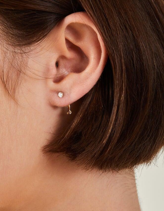 Accessorize 14ct Gold-Plated Cubic Zirconia Curved Barbell