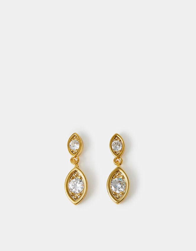 Accessorize 14ct Gold-Plated Diamanté Drop Earrings