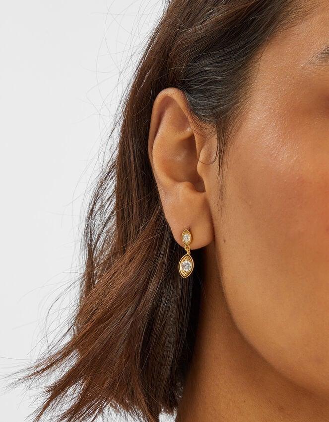 Accessorize 14ct Gold-Plated Diamanté Drop Earrings