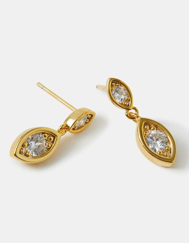 accessorize 14ct Gold-Plated Diamanté Drop Earrings